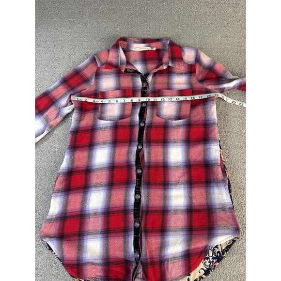 Soft Surroundings Pastiche Plain Flannel Shirt Jacquard Tapestry Floral Small - Picture 7 of 12